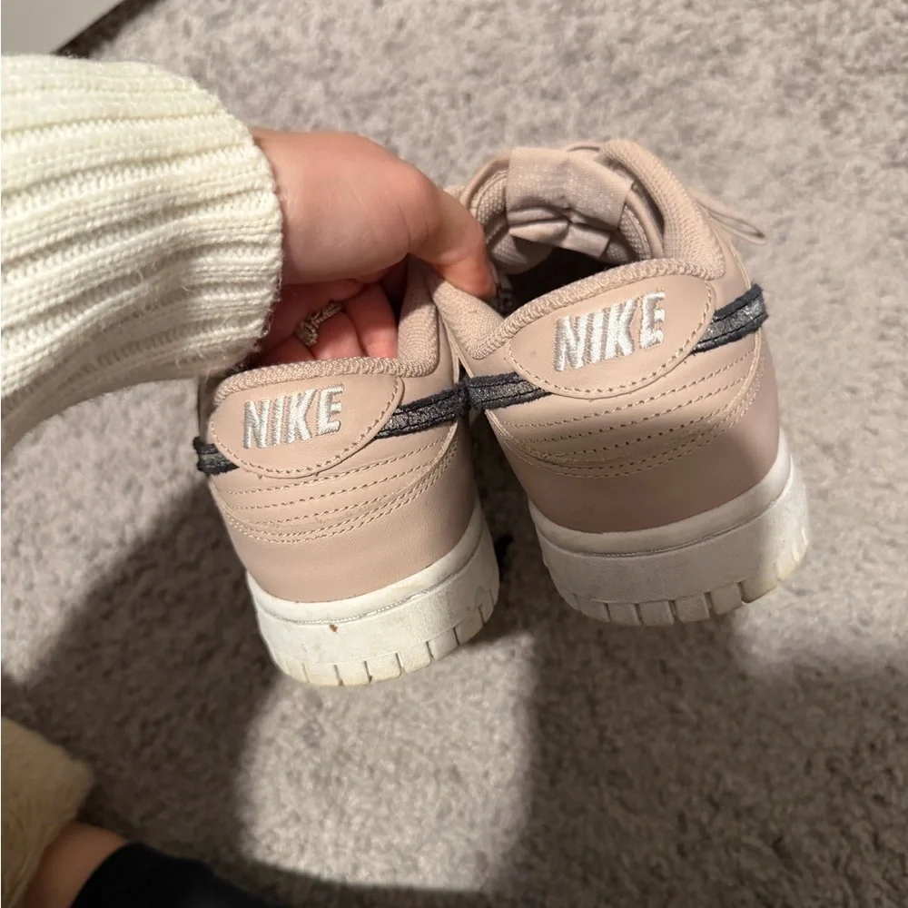 Nike Tan Sneakers with Leopard Print Swoosh